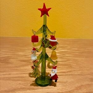 Glass Christmas Tree with Ornaments